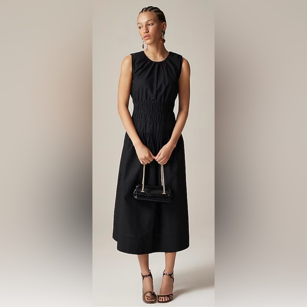 J. Crew Black Sleeveless Midi Dress